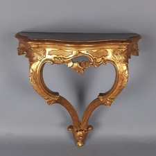 Étagère Console En Bois Doré Baroque Sculpté Décor Luxe Vintage Années 50