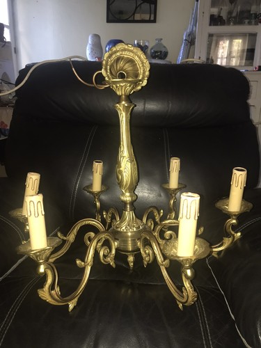 Superbe lustre bronze doré - en,