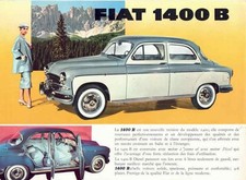 Catalogue Brochure Fiat 1400 B / Diesel 1957 France