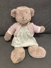 Ours en Peluche Oscar J-Line  Robe Grise Veste Mauve Violette