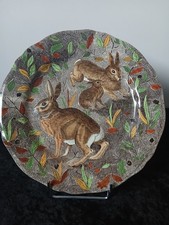 BELLE ASSIETTE PLATE EN FAIENCE DE GIEN DECOR RAMBOUILLET SERVICE DE CHASSE