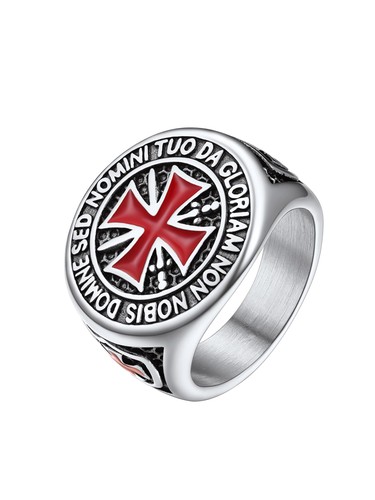 Bague templière homme acier - bague,