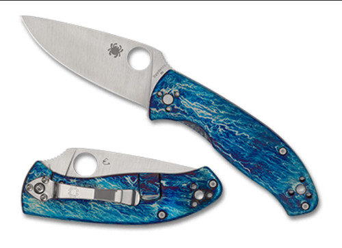 Spyderco knives blue titanium - spyderco,