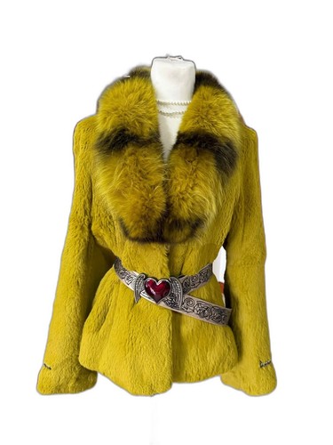 Buste manteau fourrure verte
