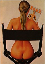 CPM ARTIST SIGNED ASLAN NUDE LADY ON A CHAIR PIN UP NUDES (1437500)
