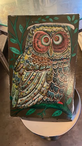Tableau ancien hibou - hibou, /