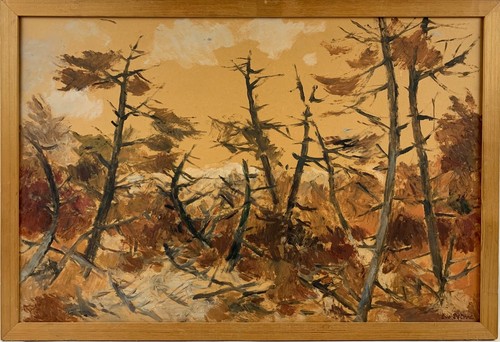 Tableau huile 1972 paysage - huile,