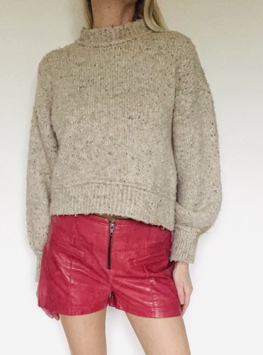 Short cuir rouge anna - short,