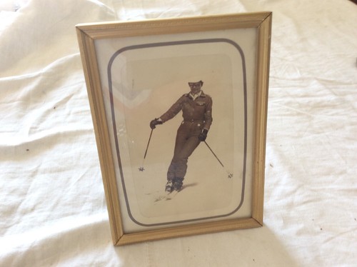 Ancien cadre photo skieur - cadre, de
