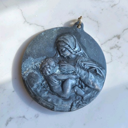 Plaque ronde mural vierge - plaque,