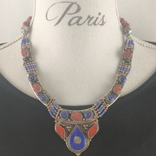 Collier Népalais En Argent /
