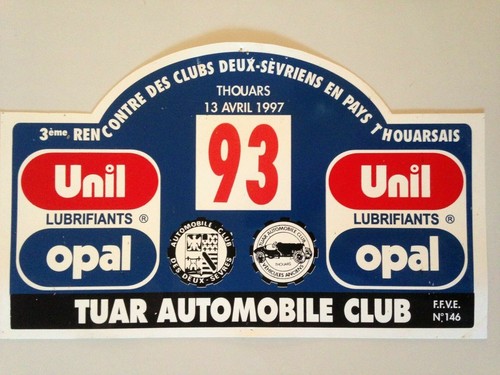 Plaque tuar automobile club - tuar, 3e