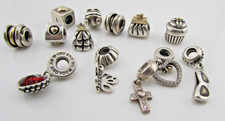 Pandora Charm Lot Gold Accents Xmas Tree Love You Mom Bee Purse Cross