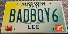 BADBOY6 Vanity License Plate Mississippi Bad Boy Mowers Renegade Cannondale