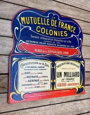 beau carton porte courrier Assurances Mutuelle de France et des Colonies 1900