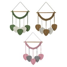 Tenture murale en macramé avec feuilles, bohème, élégant et chic, tissée à