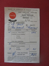 ++"1237" OLD INVOICE ANDRE PRESLIER IN ORLEANS COCA COLA DISTRIBUTOR 1953