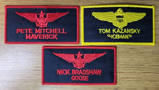 Top Gun Name Tag Set(3) Pete Mitchell Maverick, Goose & Iceman Patches 4 inch
