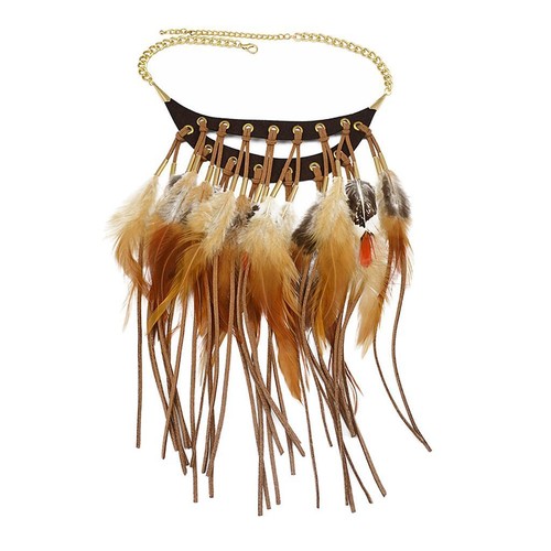 Mode gland faux - plume, collier