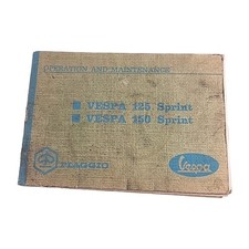 Vespa 125 150 Sprint Piaggio Operation Maintenance Manual Vintage Book
