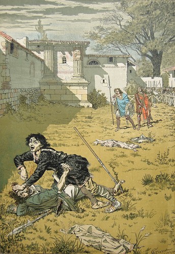 Gravure eugène grasset duel - gravure,