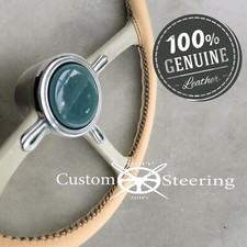 Pour Nissan Figaro 1989-1991 Cuir Réel De Luxe Couverture De Volant Crème