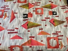 2 DOUBLES RIDEAUX ANCIENS BELDECOR  " ATHENES " VINTAGE 60 ( 150 x 128 )  DN4969