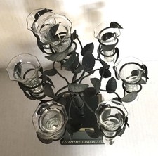 VTG  PETITE CHOSES  Toleware Topiary Tree Epergne Vase 7 Branches Table Decor