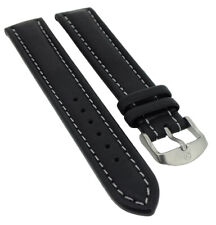 Bracelet De Montre Junghans Flieger Chronographe 20Mm En Cuir Noir 027/3850