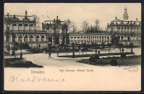 Carte postale dresde partie - postale, dresde,