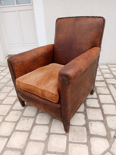 Ancien fauteuil club - ancien, cuir