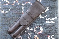 Vintage MONTBLANC pen etui etui. For 2 pens - Genuine Brown leather -  Perfect