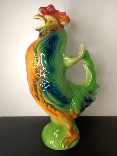 Ancien pichet coq barbotine - pichet, en