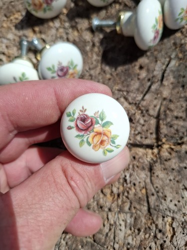 Poignées bouton porcelaine