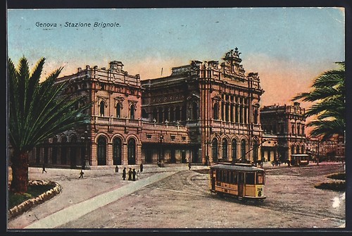 Carte postale gênes stazione - postale, gênes,