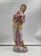 Multicolor Porcelain Home Decorative Boy Holding Necklace Figurine