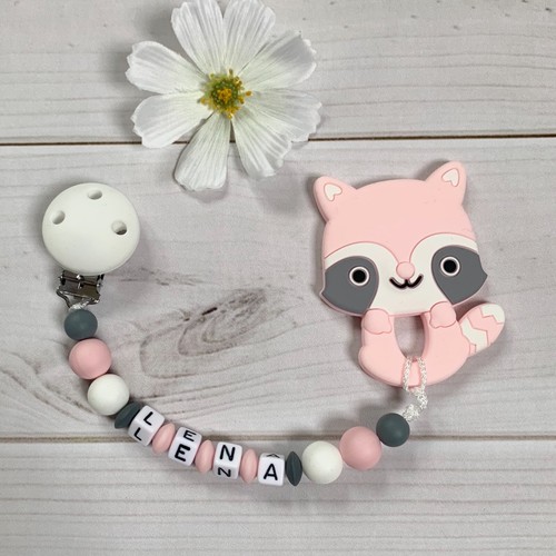 Beißkette silicone avec noms - beißkette,