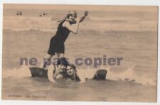 Old postcard three swimmers in Ostend! vintage swimsuit _ ladies of the past