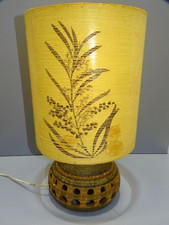 -JOLIE LAMPE VINTAGE de table CERAMIQUE GEORGES PELETIER avec son abat jour