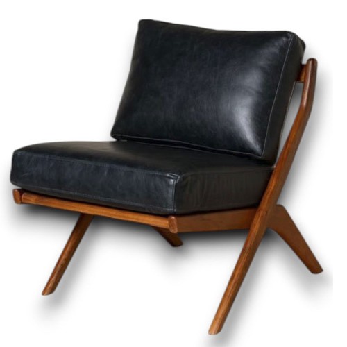 Fauteuil cuir noir marnet - cuir,