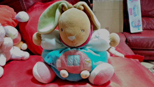 Doudou lapin boule bliss - lapin, bleu