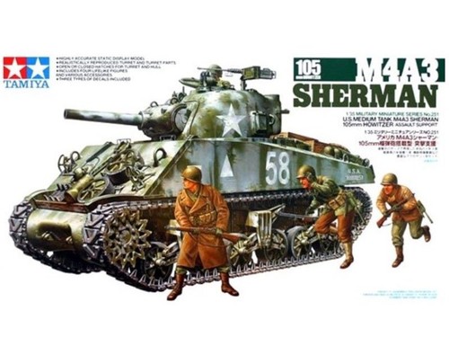 Tamiya sherman m4a3 105mm - sherman,