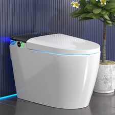 Smart Toilet with Bidet Built in, Toilets with Tank, Auto Open Close, White