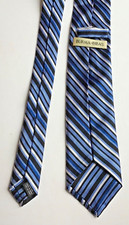 Barbas 7 fold blue striped Handmade silk tie