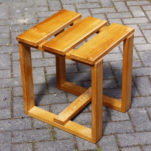 Tabouret bois massif vintage