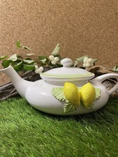 Théière Tisaniere Vintage Céramique Barbotine Citron