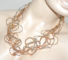 COLLIER multi rang Argent Or