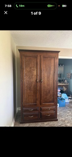 Vintage handmade armoire solid - handmade,