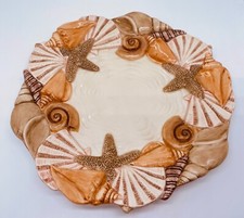 Fitz & Floyd Essentials Vintage 9 1/2" Hanging Plate Canape 3D Seashells
