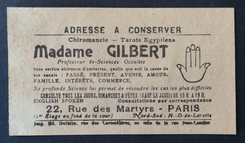 Carte visite madame - carte, guilbert